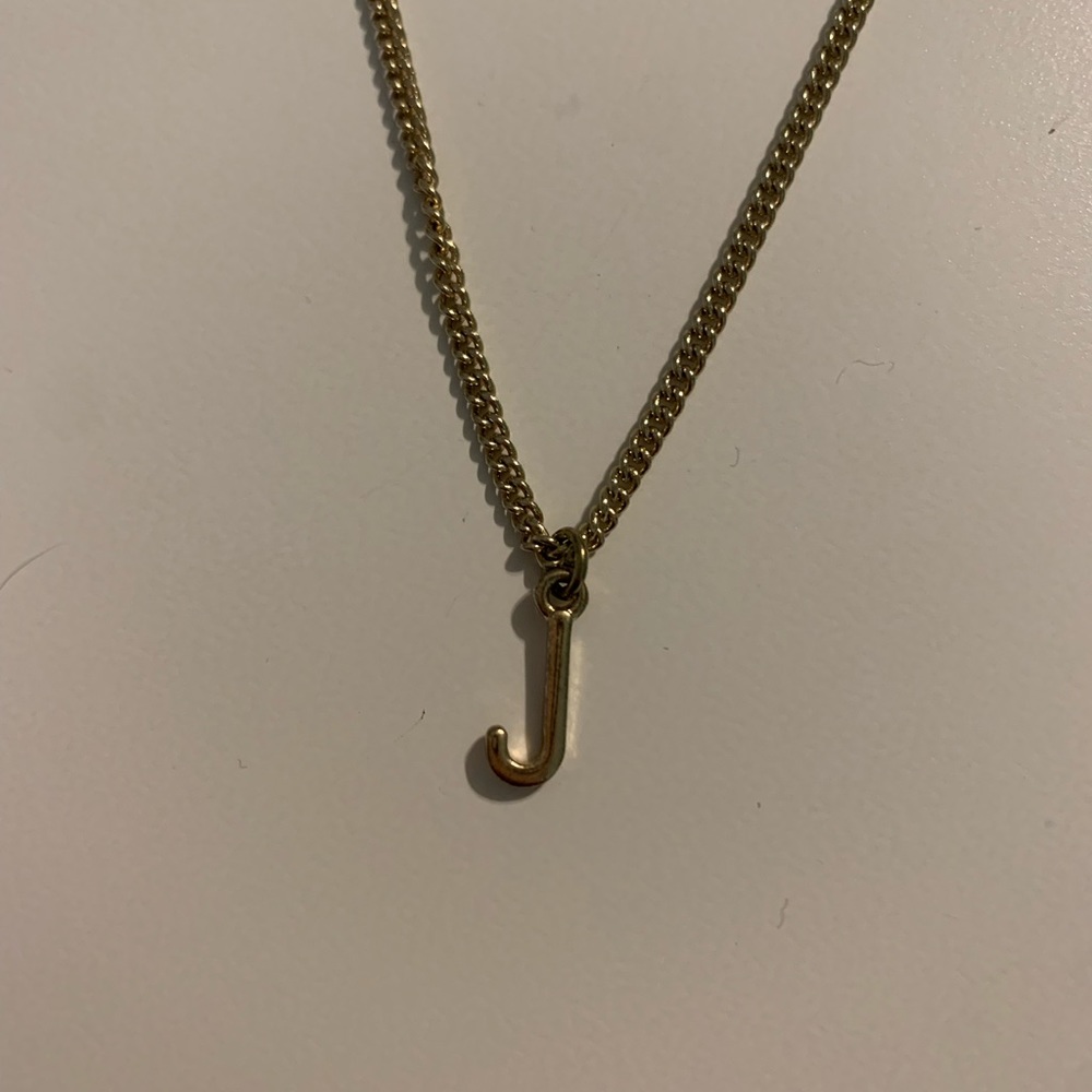Golden J Letter Necklace